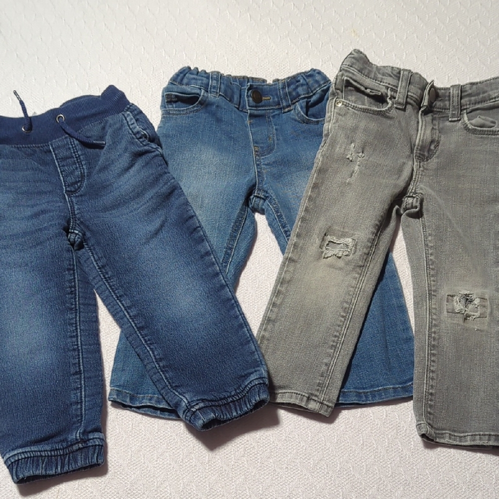 Stylish Kids Denim Jeans Set - Blue and Gray